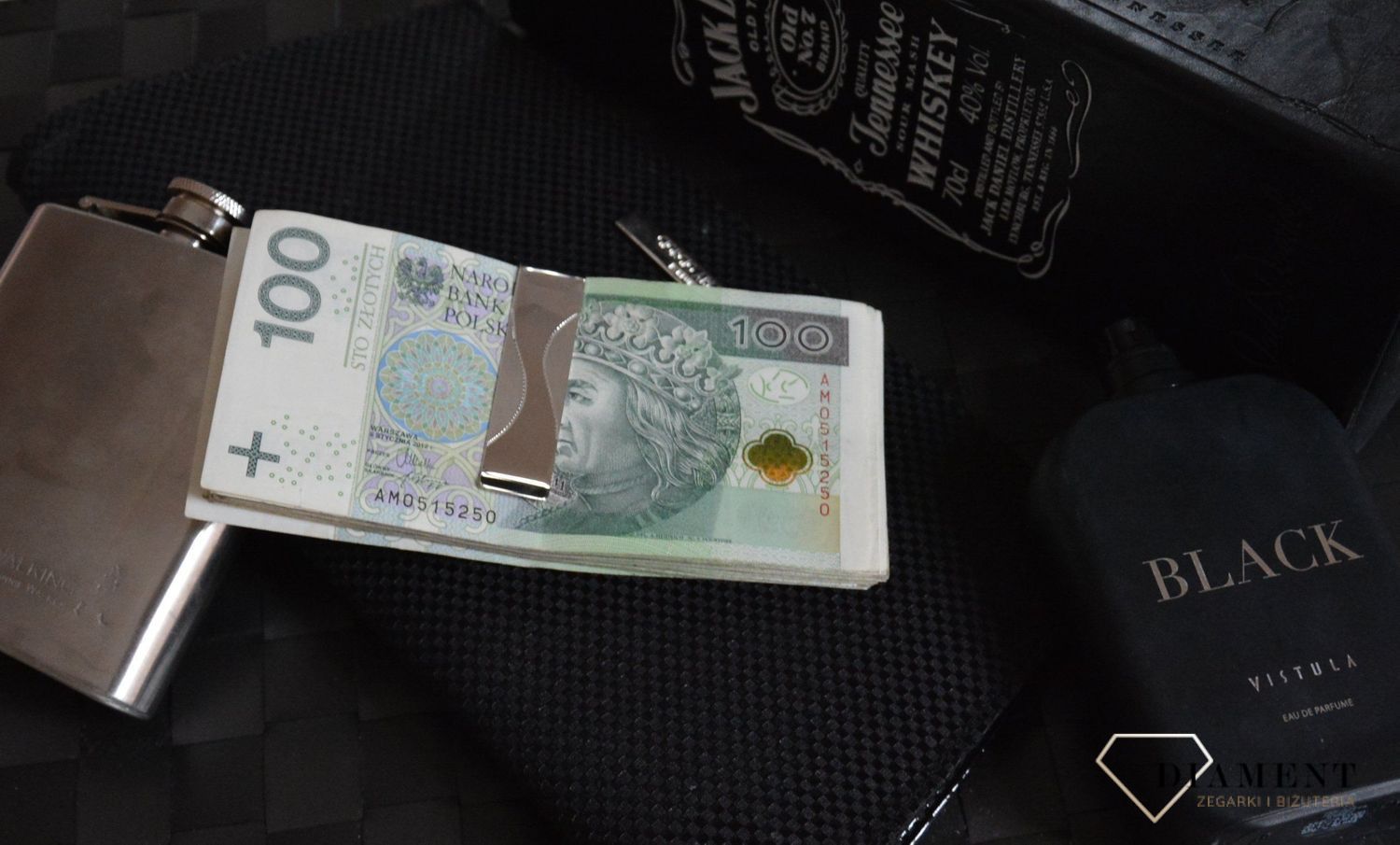 Klips do banknotów z matowym wzorem DIA-SPI-0433-925.jpg