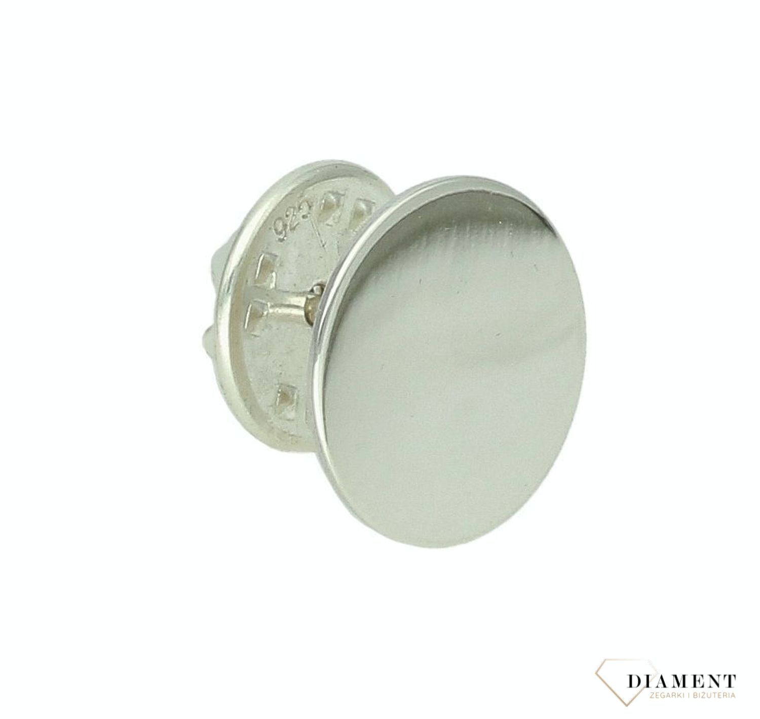 Elegancka przypinka do klapy marynarki ze srebra 925, średnica 1,5 cm, waga 2,40 g. Możliwość personalizacji grawerem. Idealny prezent dla mężczyzny – zapakowana w stylowe pudełko1.jpg