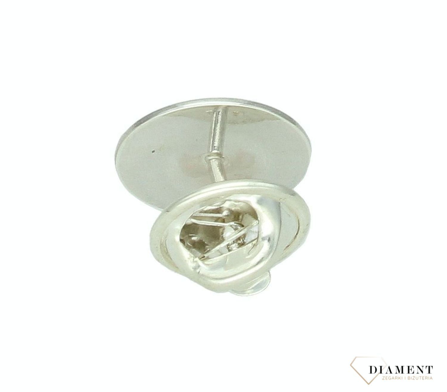 Elegancka przypinka do klapy marynarki ze srebra 925, średnica 1,5 cm, waga 2,40 g. Możliwość personalizacji grawerem. Idealny prezent dla mężczyzny – zapakowana w stylowe pudełko1.jpg