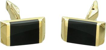 Złote spinki do mankietów Czarny onyks 585 z grawerem DIA-SPI-11007-585. Zestaw spinki do mankietów to świetny pomy.jpg