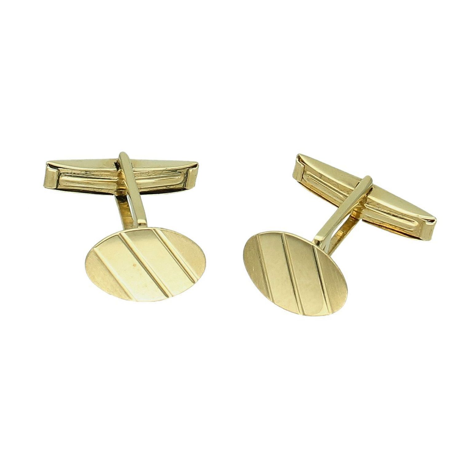 Złote spinki 585 do mankietów owalne z grawerowaniem DIA-SPI-11424-585. Złote spinki.jpg