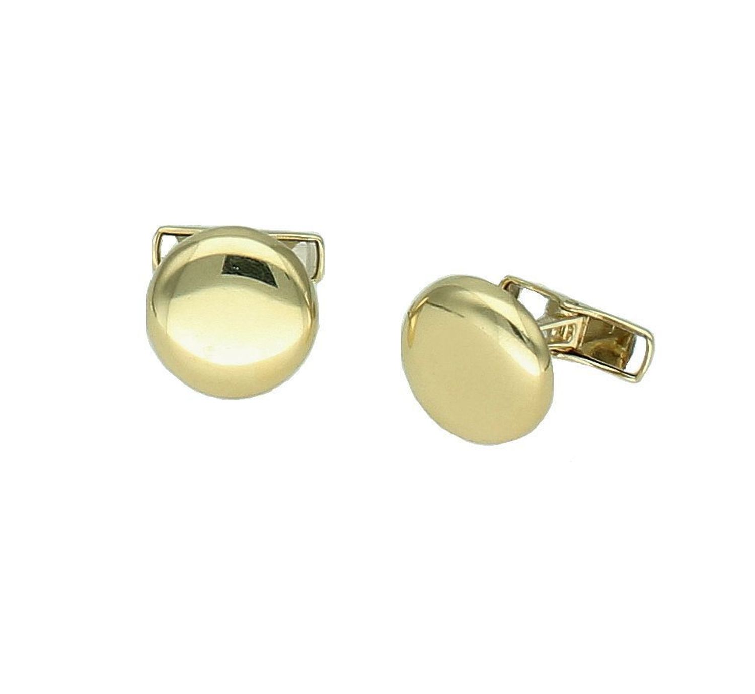 Złote spinki 585 do mankietów okrągłe gładkie Grawer gratis DIA-SPI-11488-585..jpg
