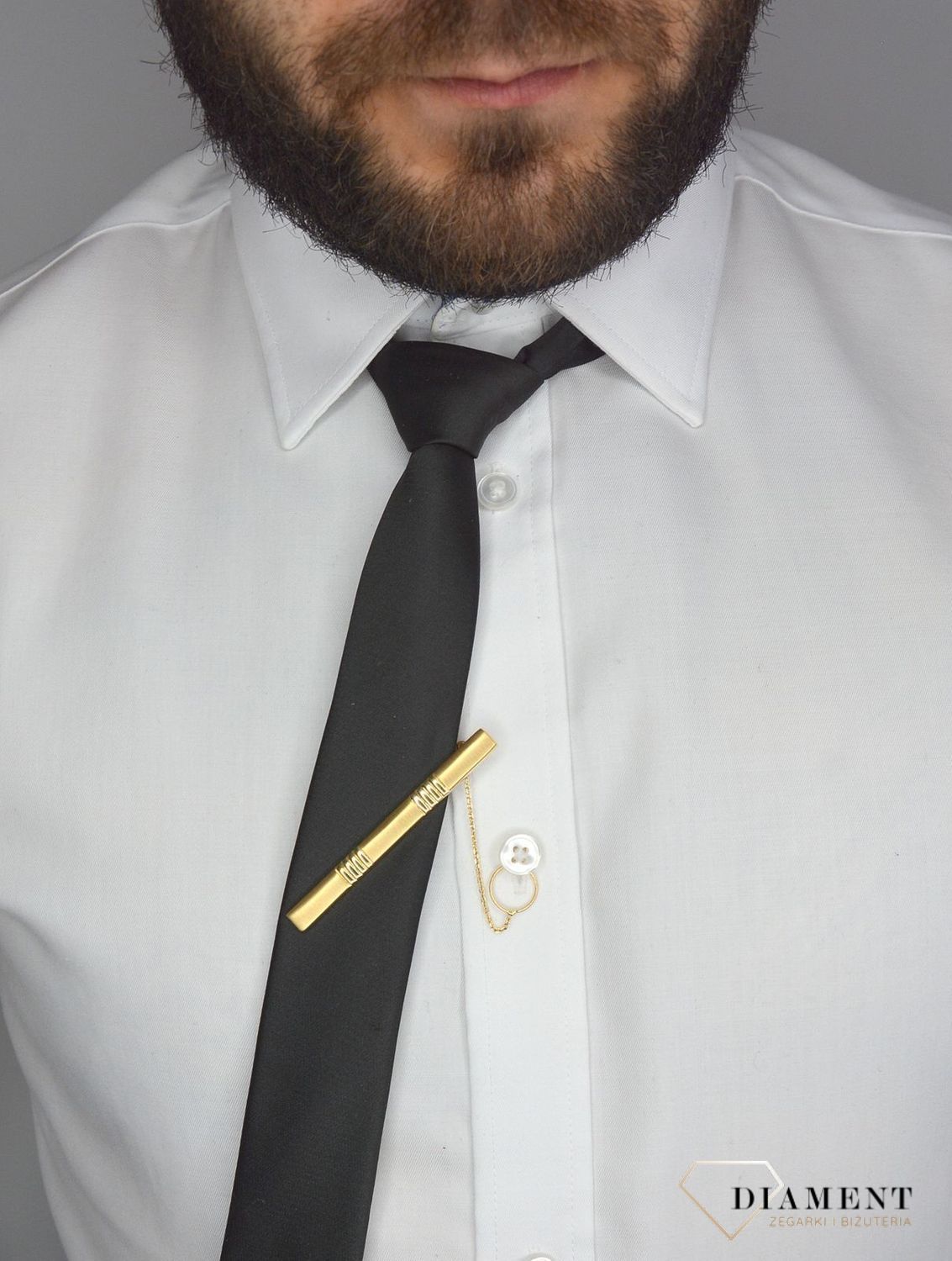 Spinka Krawat ze złota próba 585 DIA-SPI-1379-585.jpg