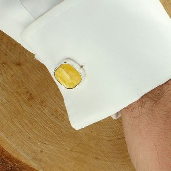 Spinki do mankietu z żółtego bursztynu bursztyn.jpg