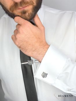 Spinka do krawata srebra 925 z orzełkiem DIA-ZAP-1697-925. Spinka do krawata srebrna 925 z motywem orzełka. Spinka wykonana z wysokiej jakości srebra 925. Zawieszka w kształcie herbu z motywem orzełka (4).JPG