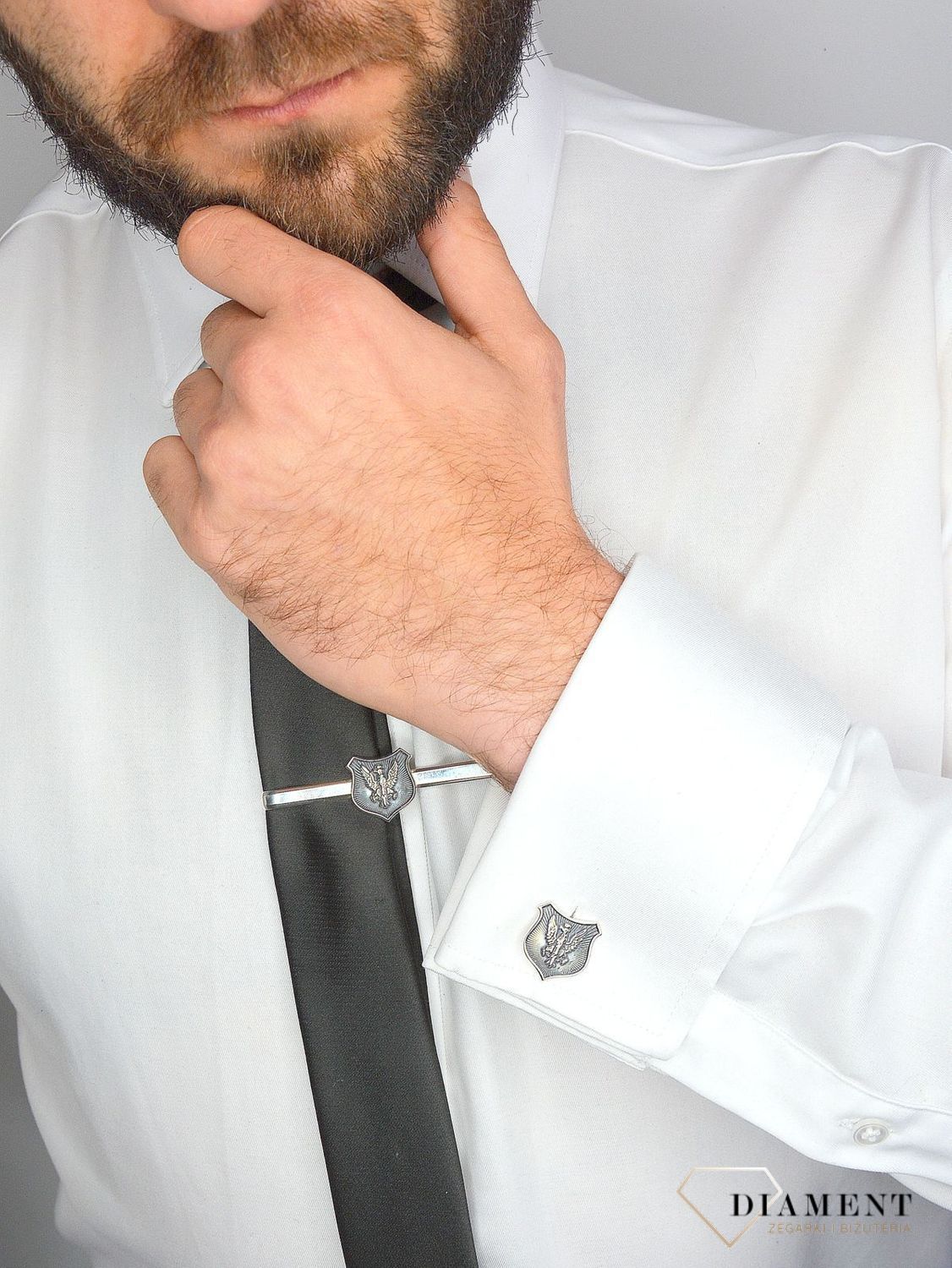 Spinka do krawata srebra 925 z orzełkiem DIA-ZAP-1697-925. Spinka do krawata srebrna 925 z motywem orzełka. Spinka wykonana z wysokiej jakości srebra 925..jpg