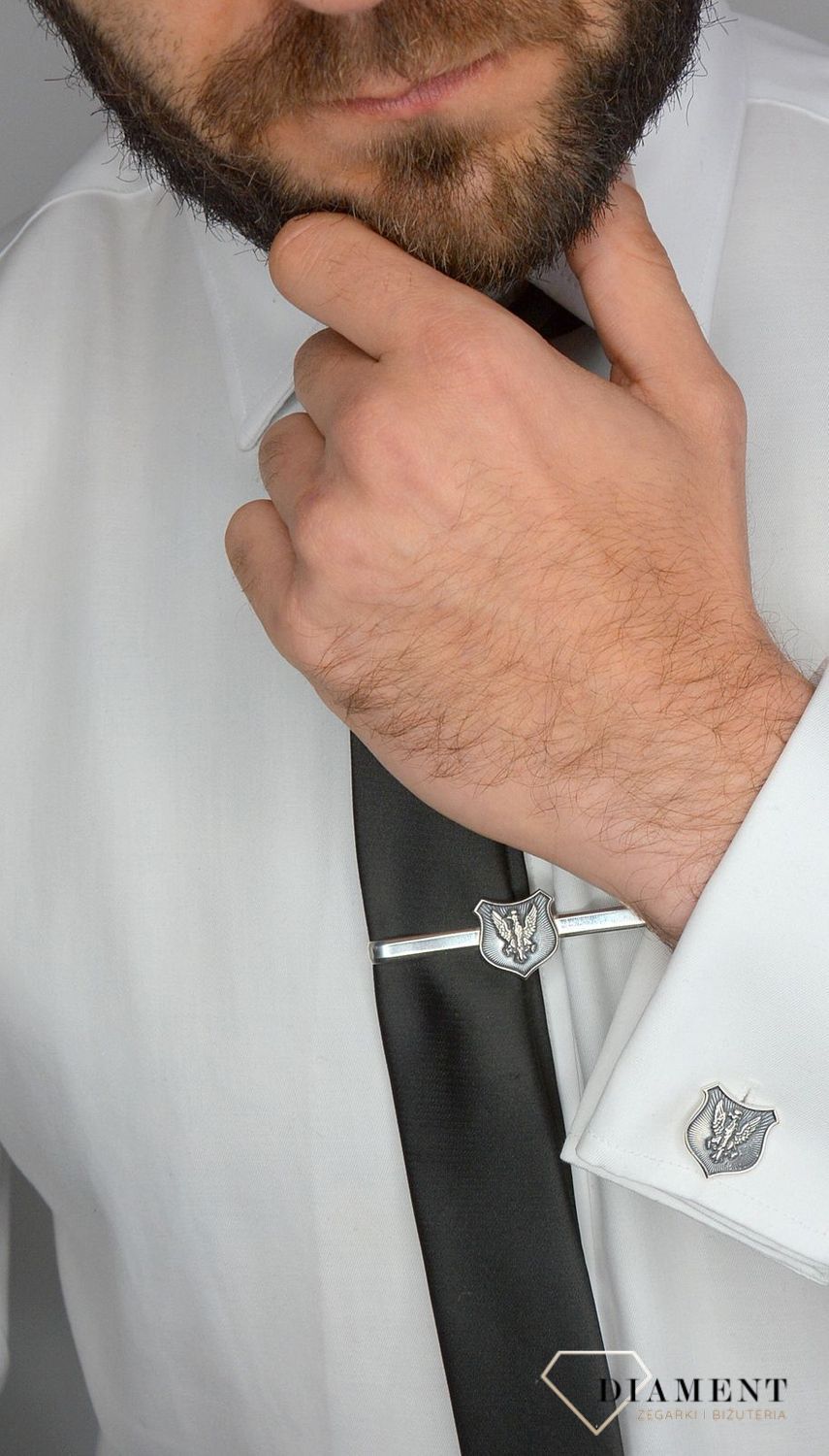 Spinka do krawata srebra 925 z orzełkiem DIA-ZAP-1697-925. Spinka do krawata srebrna 925 z motywem orzełka. Spinka wykonana z wysokiej jakości srebra 925..jpg