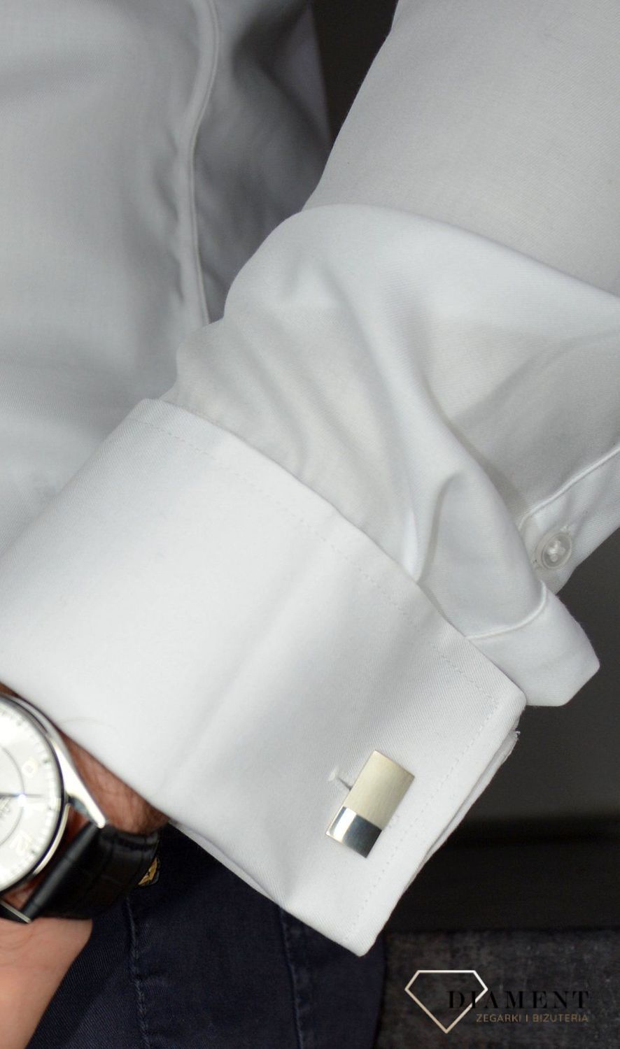 Spinki do mankietów srebrne prostokątne matowe 925 DIA-SPI-2413-925.jpg