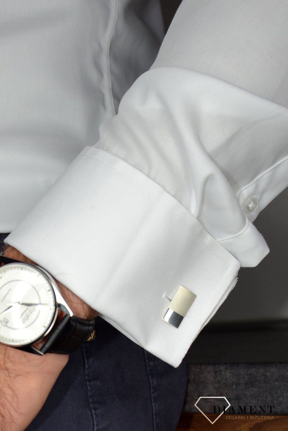 Spinki do mankietów srebrne prostokątne matowe 925 DIA-SPI-2413-925.jpg