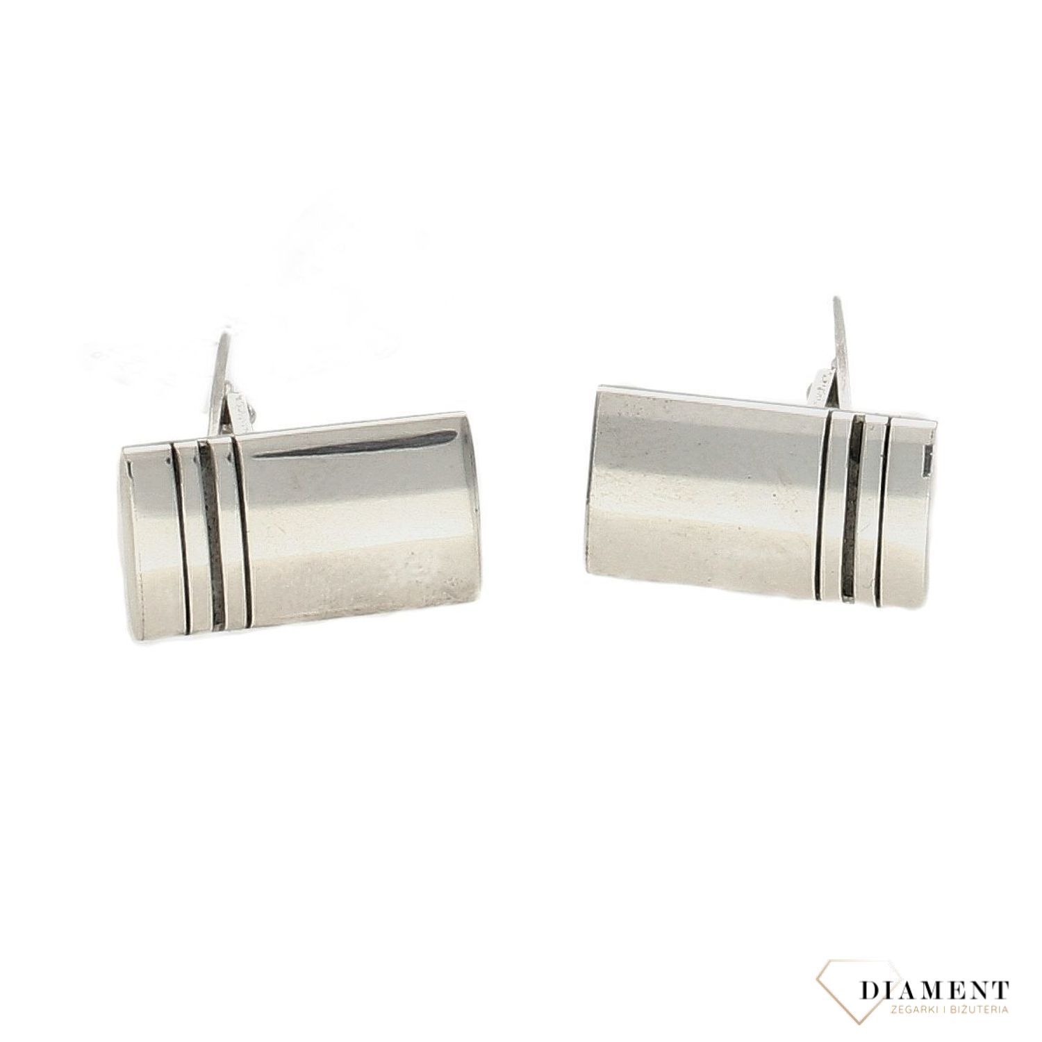 Spinki do mankietów srebrne prostokątne 925 DIA-SPI-2419-M-925.jpg