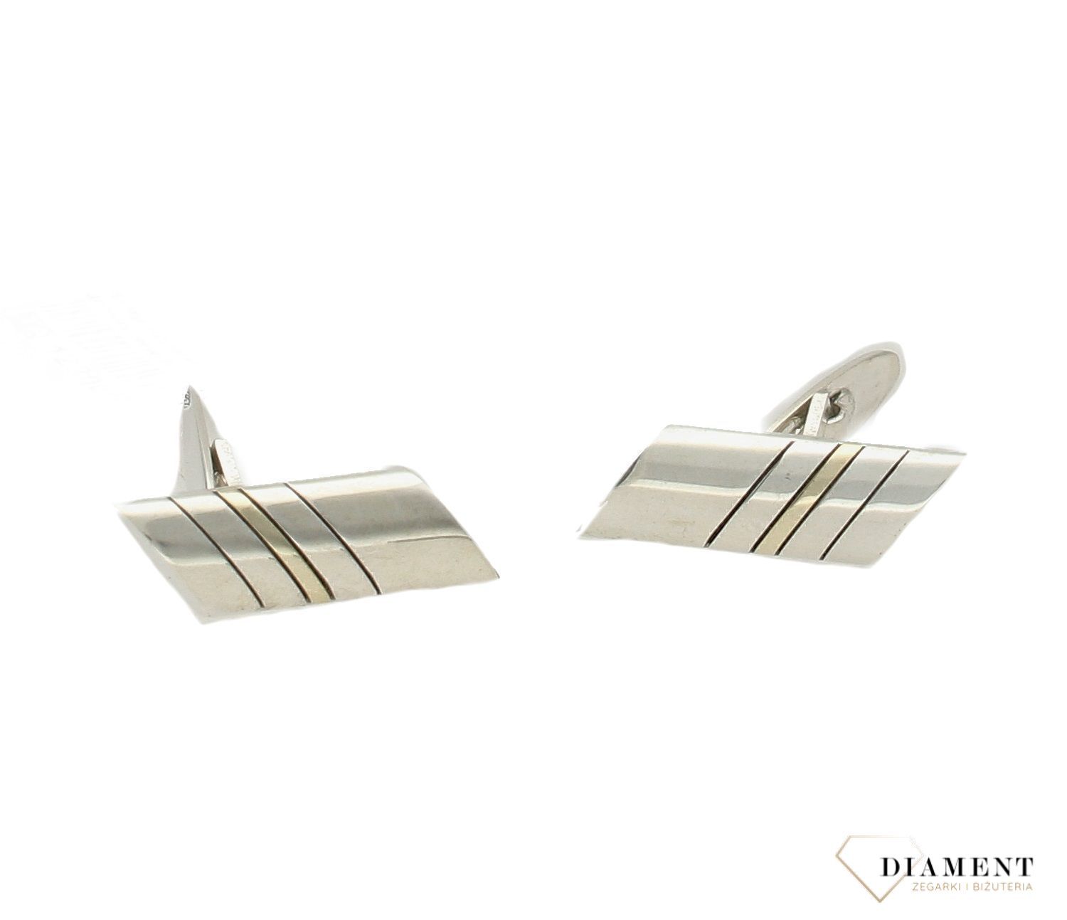 Spinki do mankietów srebrne z delikatnym pozłoceniem 925.jpg