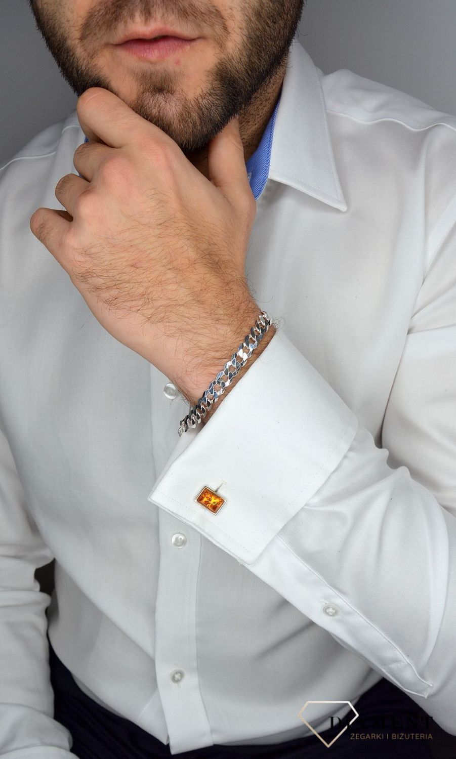 Spinki do mankietów ✓Spinki mankiet bursztyn DIA-SPI-2425-M-925✓Spinki do mankietów w Sklepie.jpg