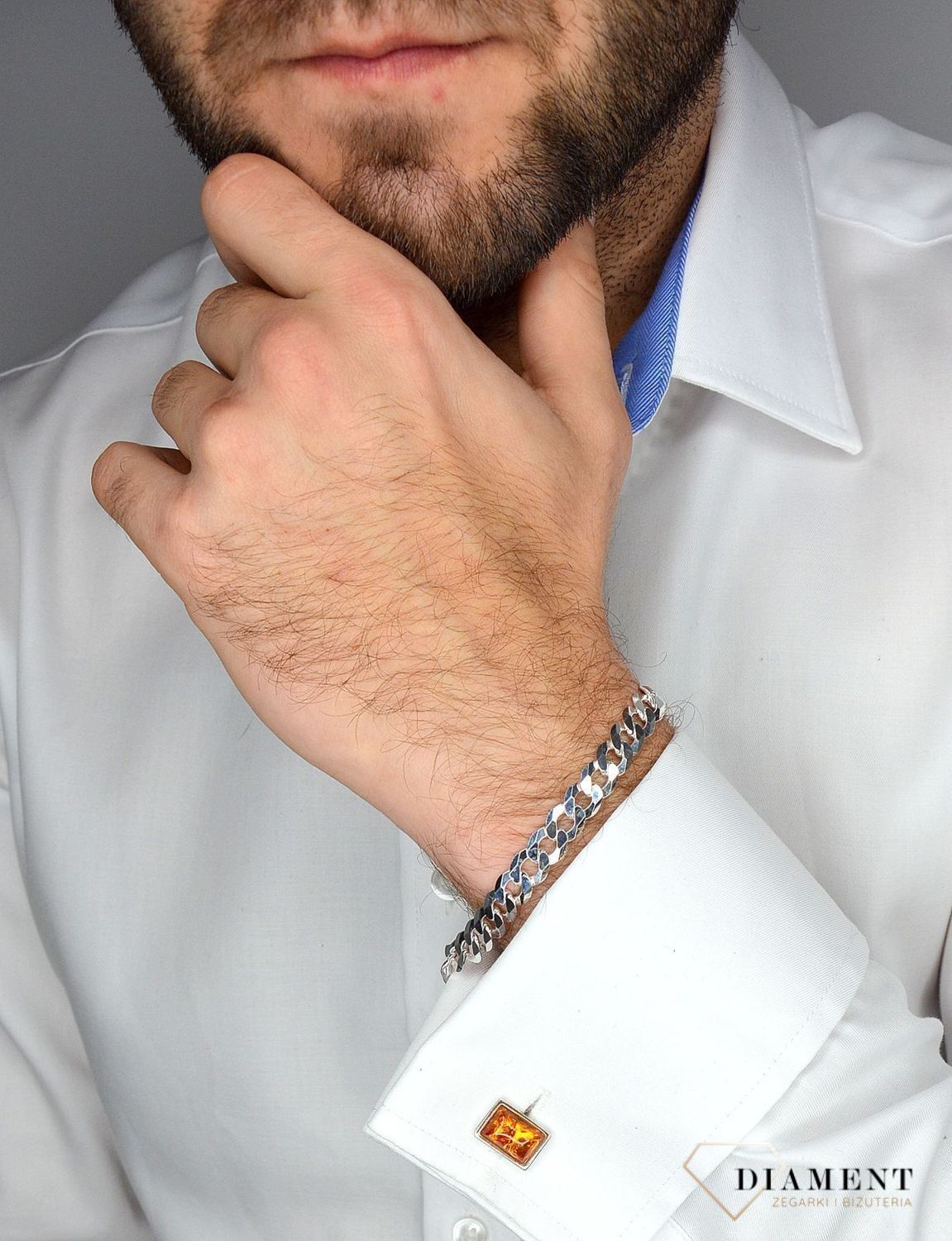 Spinki do mankietów ✓Spinki mankiet bursztyn DIA-SPI-2425-M-925✓Spinki do mankietów w Sklepie.jpg