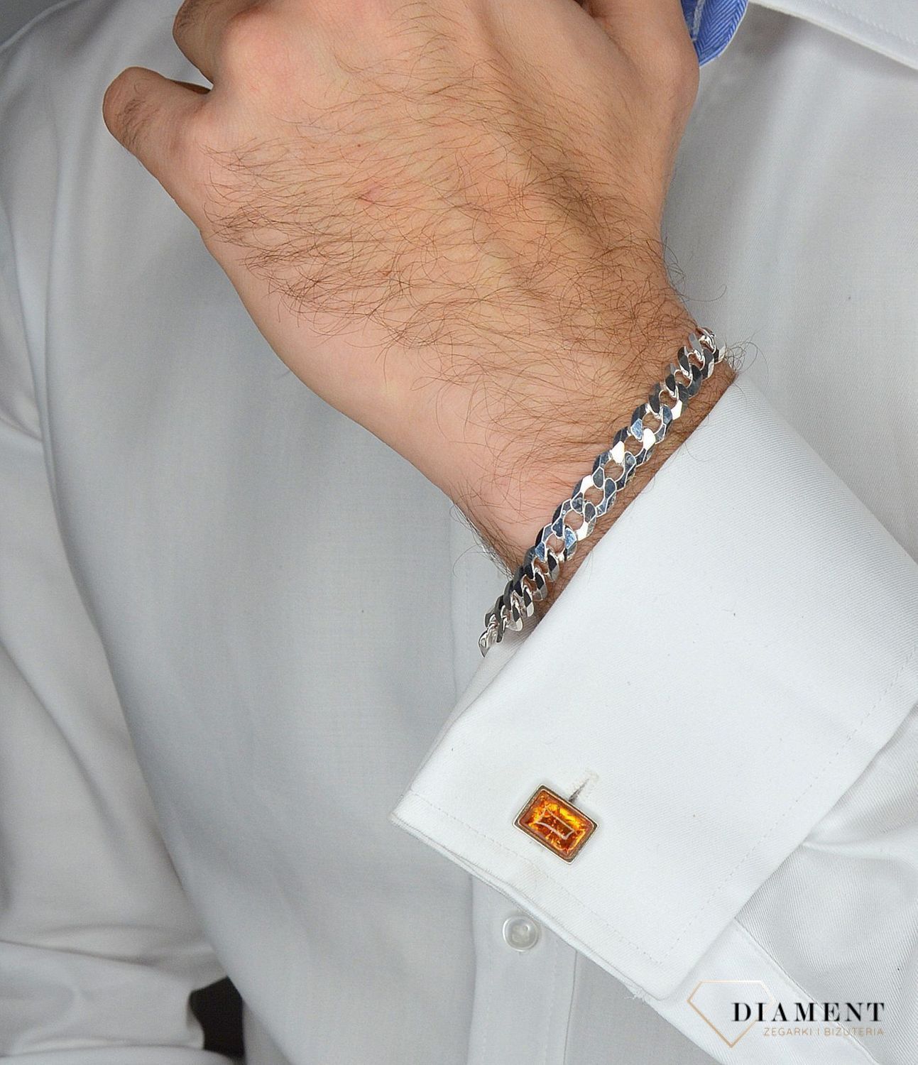 Spinki do mankietów ✓Spinki mankiet bursztyn DIA-SPI-2425-M-925✓Spinki do mankietów w Sklepie.jpg