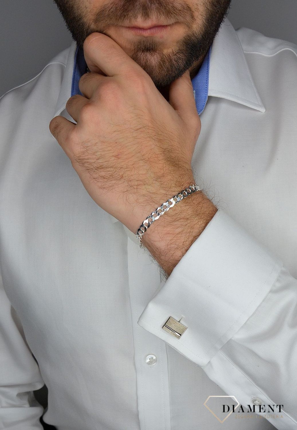 Spinki do mankietów srebrne 925 DIA-SPI-2536-M-925 Elegancki zestaw.jpg