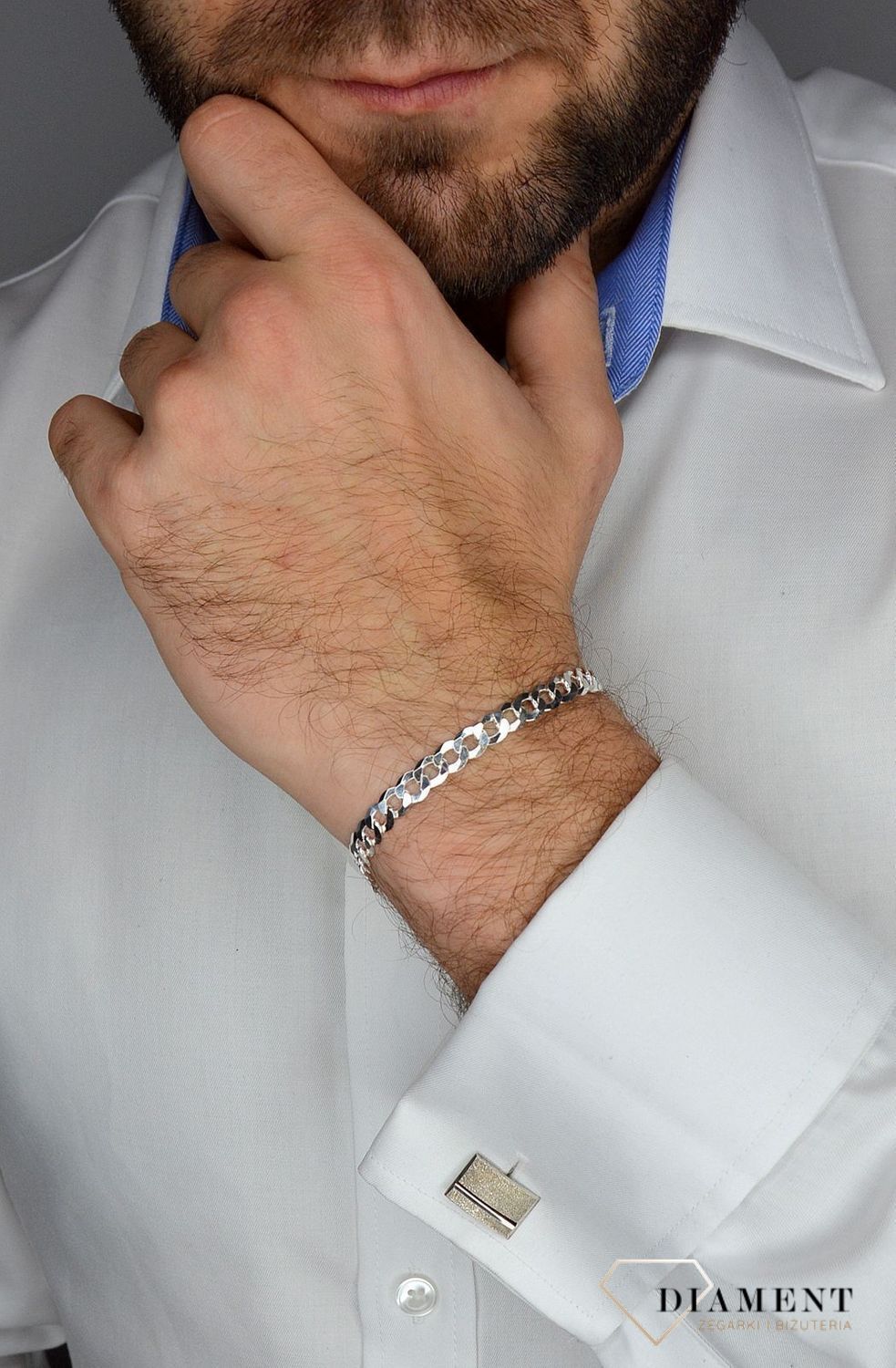 Spinki do mankietów srebrne 925 DIA-SPI-2536-M-925 Elegancki zestaw.jpg