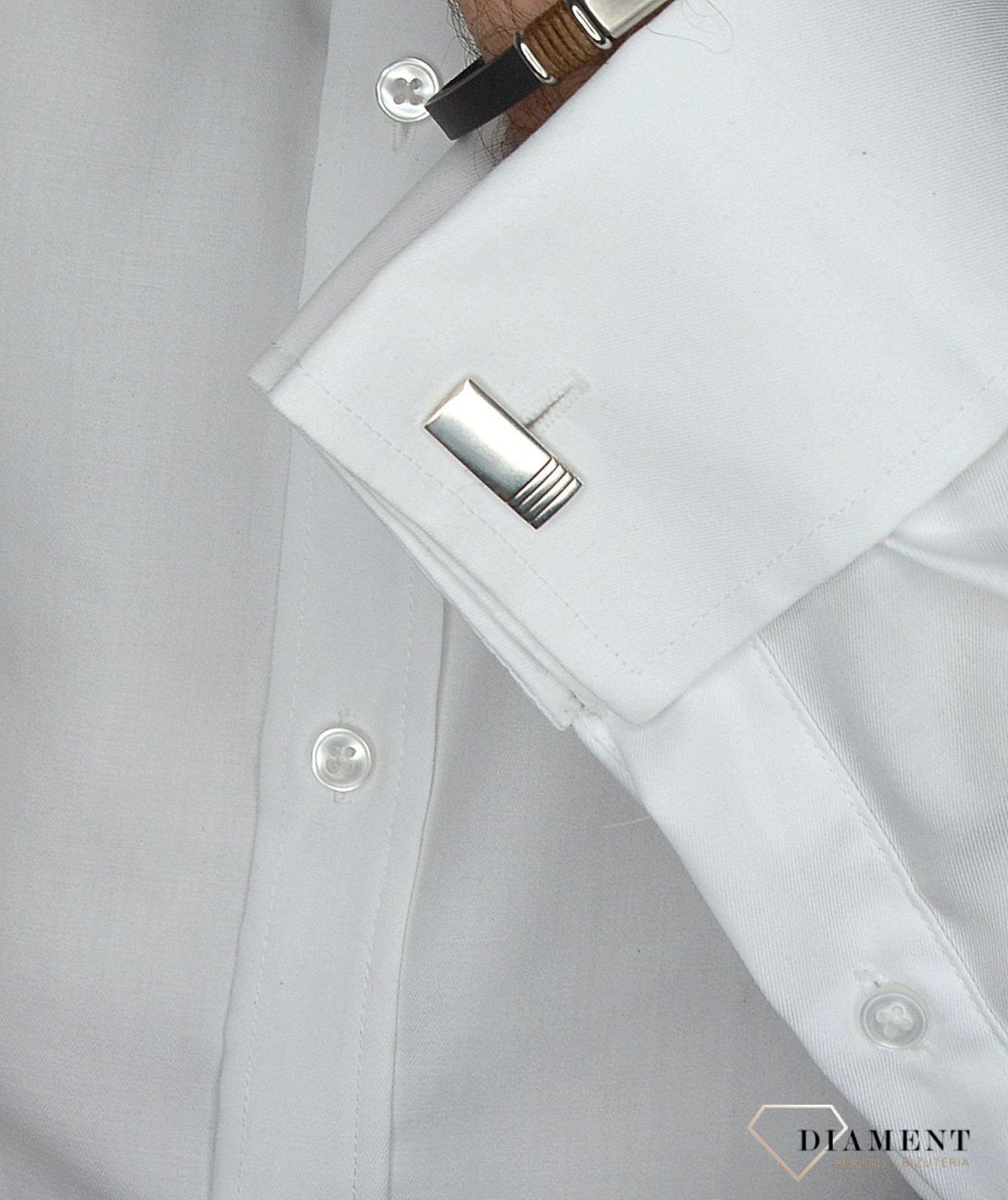 Spinki do mankietów srebrne 925 DIA-SPI-2537-M-925  Elegancki zestaw.jpg