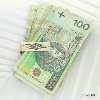 Klips do banknotów do graweru srebrny 925 z ozdobnym wzorem DIA-SPI-4352-925.Klips do banknotów do graweru srebrny 925 (2).jpg