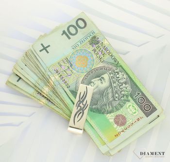 Klips do banknotów do graweru srebrny 925 z ozdobnym wzorem DIA-SPI-4352-925.Klips do banknotów do graweru srebrny 925 (3).jpg