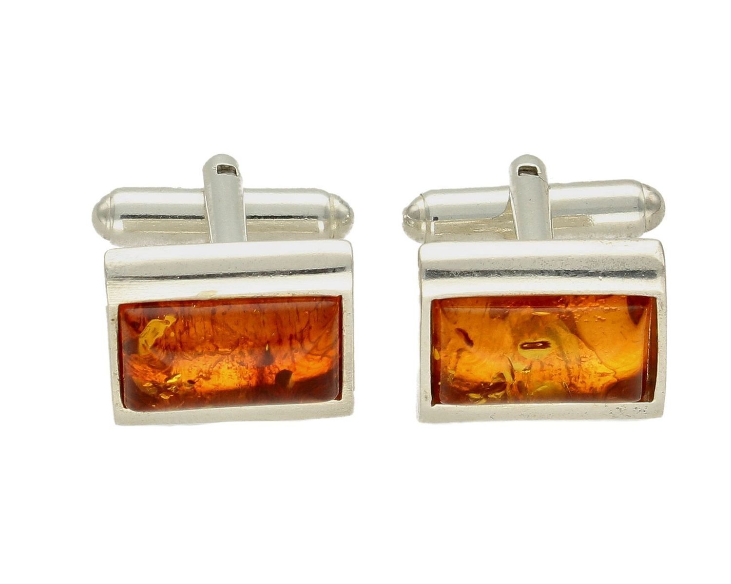 Spinki do mankietów z bursztynem miodowym DIA-SPI-7056-925. Spinki srebrne do mankietów. Srebrne spinki z bursztynem. Spinki idealne na prezent dla mężczyzny.jpg