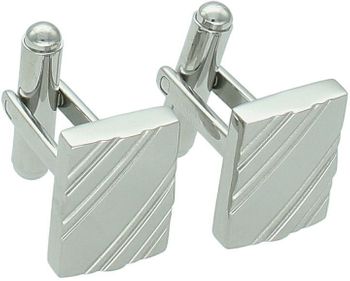 Spinki męskie stalowe DIA-SPI-SP133952-STAL zdobione eleganckim wzorem. Wymiary 1,5 × 1,1 cm. Stylowy i trwały dodatek do koszuli – idealny na prezent lub ważne okazje.2.jpg