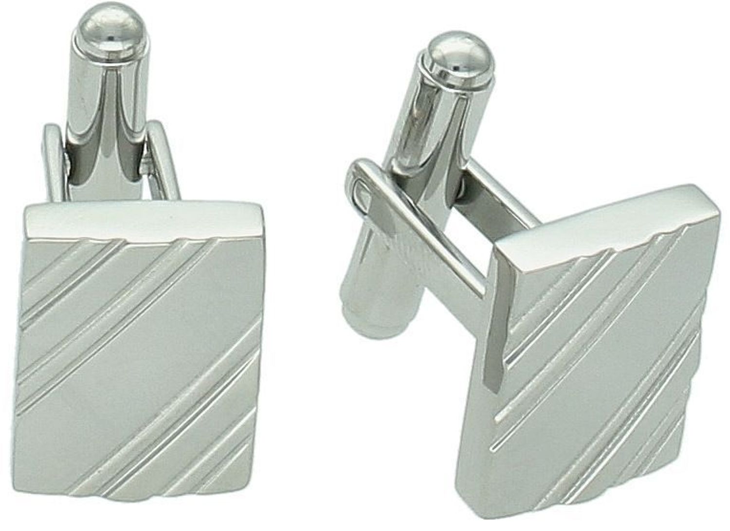 Spinki męskie stalowe DIA-SPI-SP133952-STAL zdobione eleganckim wzorem. Wymiary 1,5 × 1,1 cm. Stylowy i trwały dodatek do koszuli – idealny na prezent lub ważne okazje.1.jpg