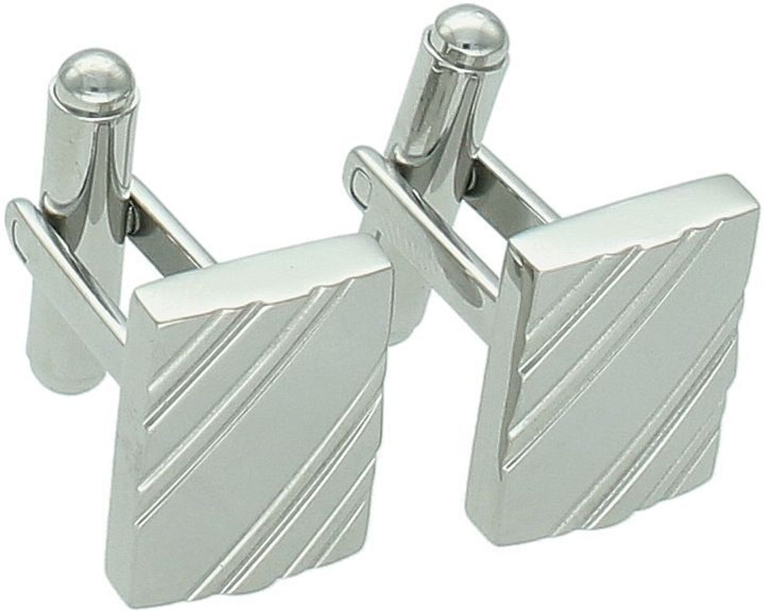 Spinki męskie stalowe DIA-SPI-SP133952-STAL zdobione eleganckim wzorem. Wymiary 1,5 × 1,1 cm. Stylowy i trwały dodatek do koszuli – idealny na prezent lub ważne okazje.1.jpg