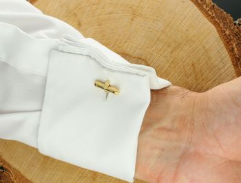 Spinki męskie stalowe pozłacane DIA-SPI-SP203952-STAL – elegancki dodatek do koszuli tył.jpg
