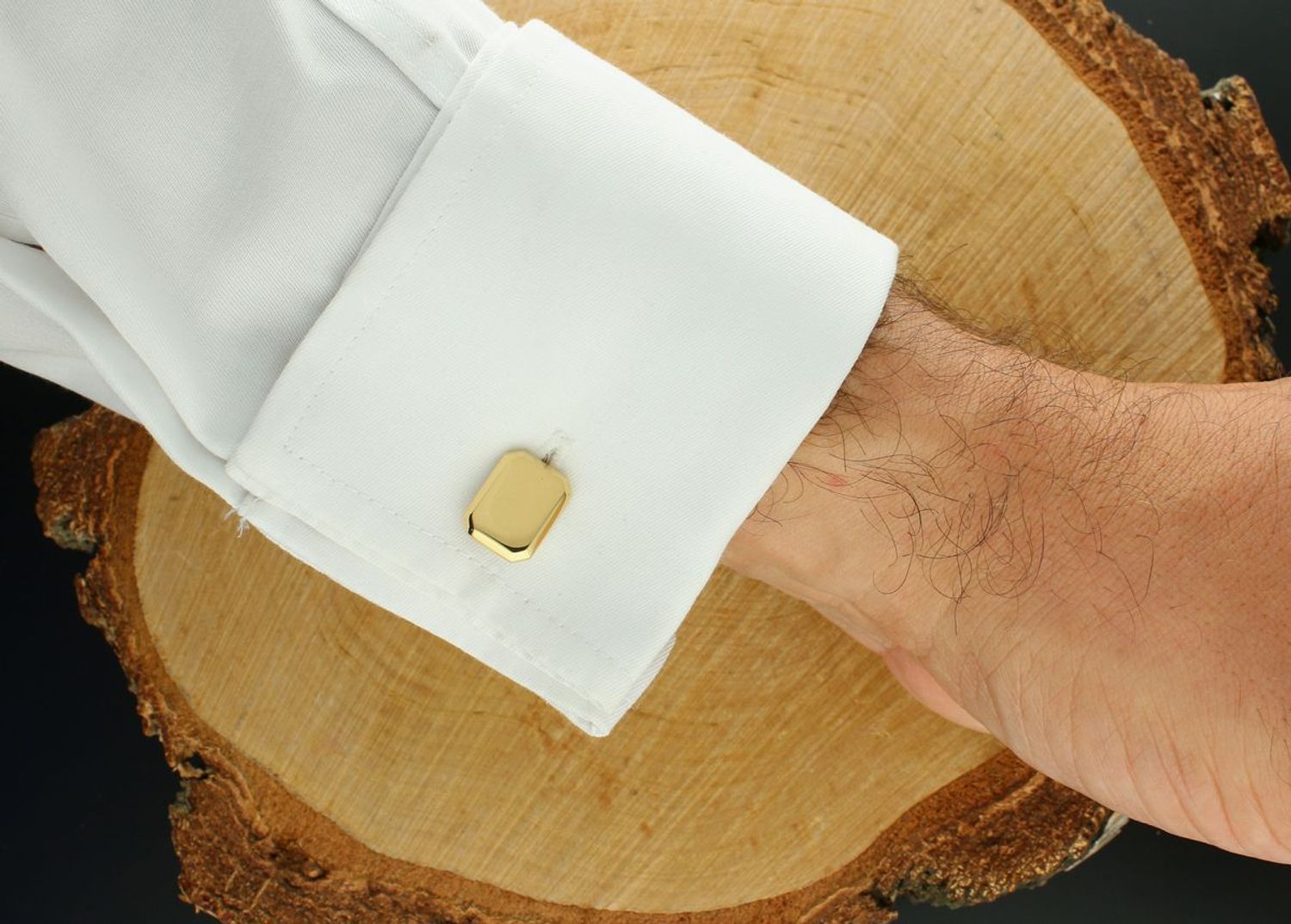 Spinki męskie stalowe pozłacane DIA-SPI-SP203952-STAL – elegancki dodatek do koszuli.,.jpg