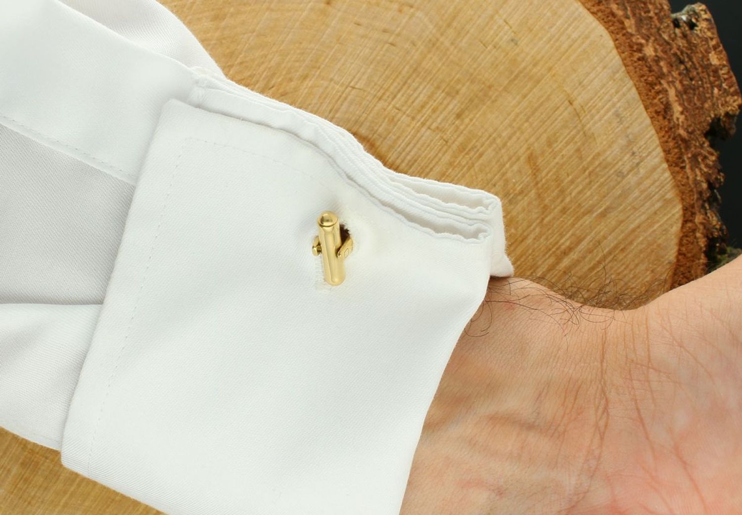 Spinki męskie stalowe pozłacane DIA-SPI-SP203952-STAL – elegancki dodatek do koszuli.,.jpg