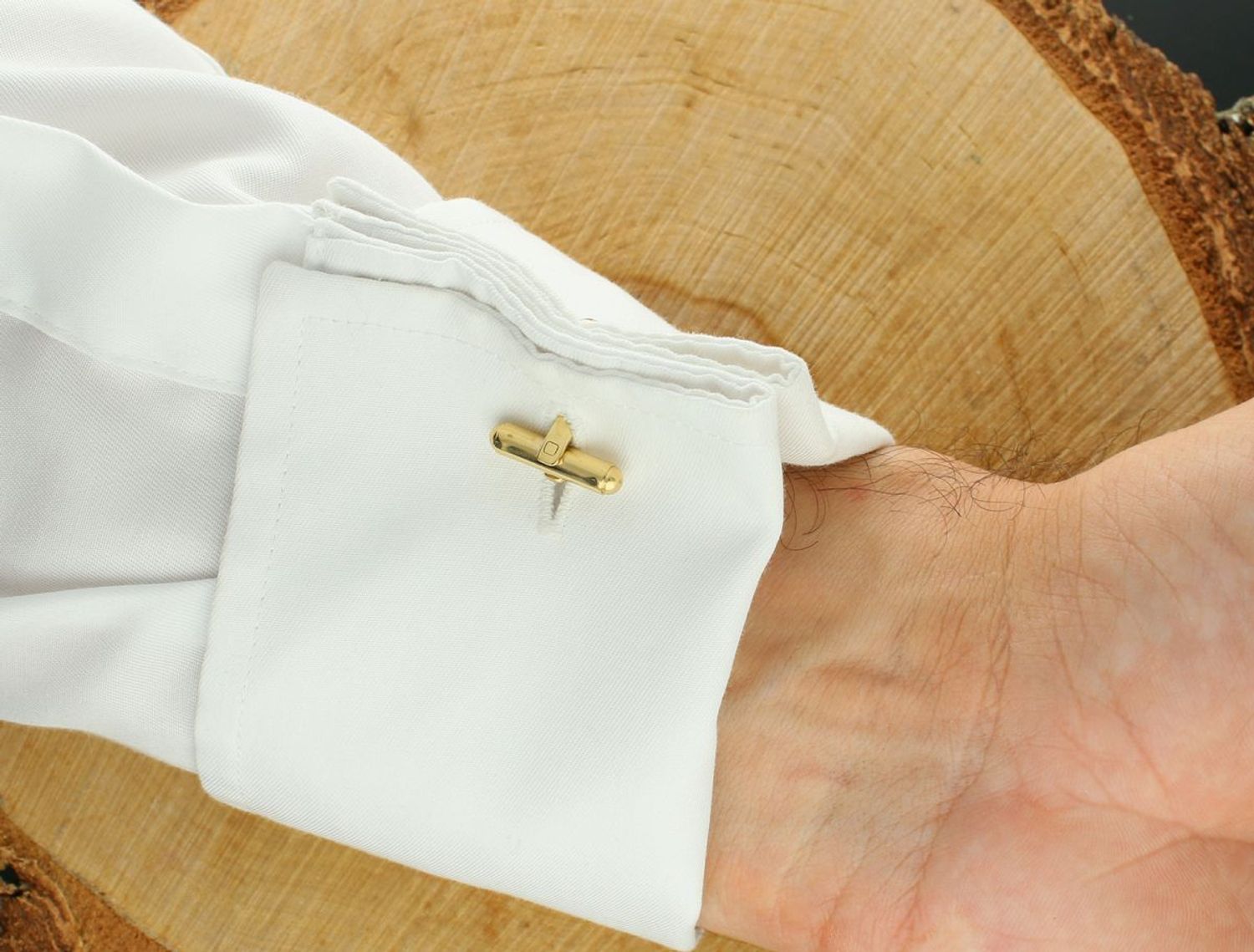 Spinki męskie stalowe pozłacane DIA-SPI-SP203952-STAL – elegancki dodatek do koszuli.,.jpg