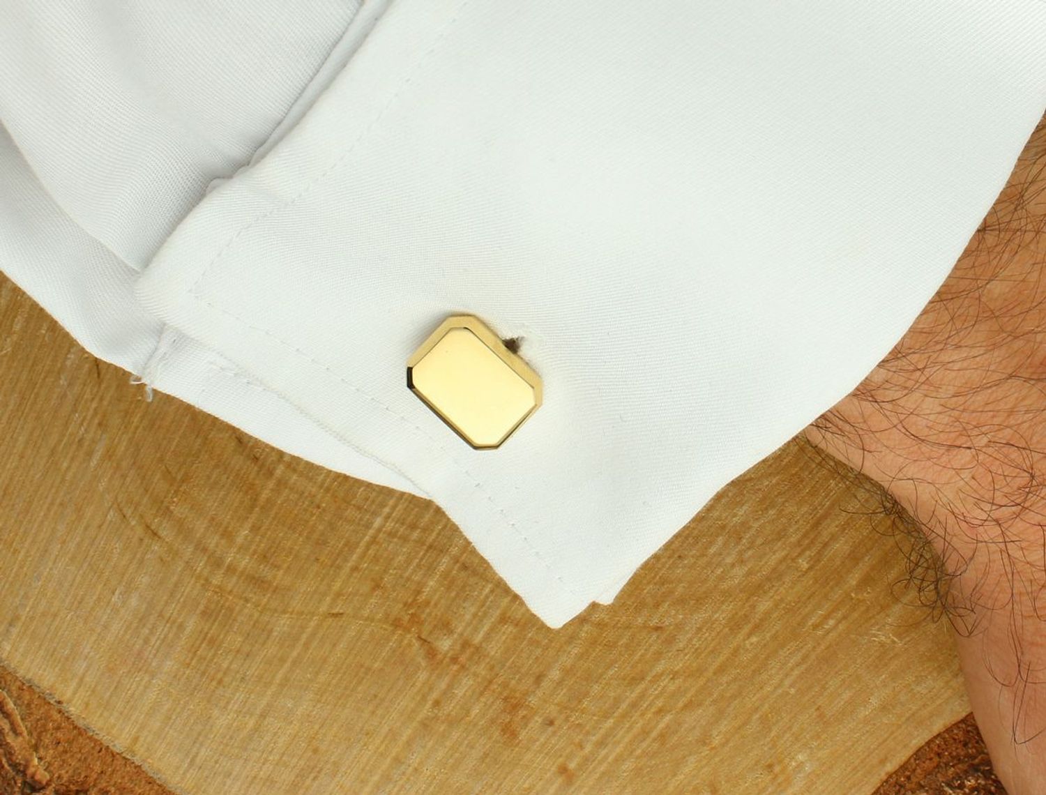 Spinki męskie stalowe pozłacane DIA-SPI-SP203952-STAL – elegancki dodatek do koszuli.,.jpg