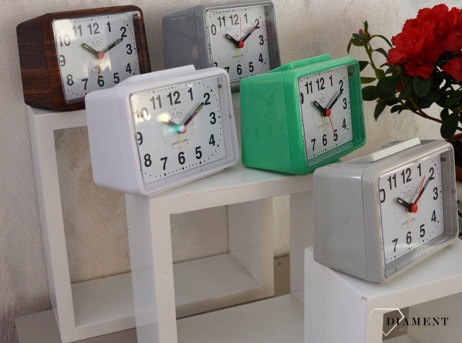 Budzik JVD na baterię w kolorze szarym SR307.3.jpg