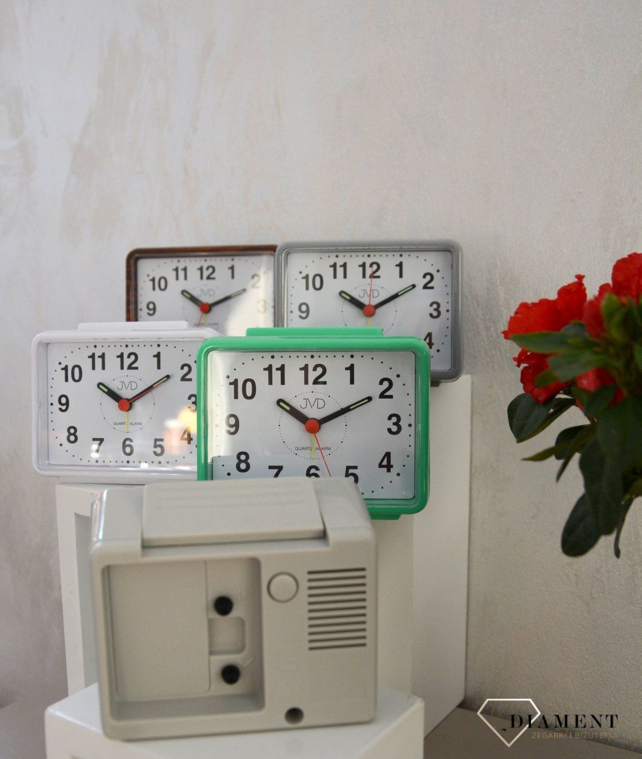 Budzik JVD na baterię w szarym kolorze SR307.4.jpg