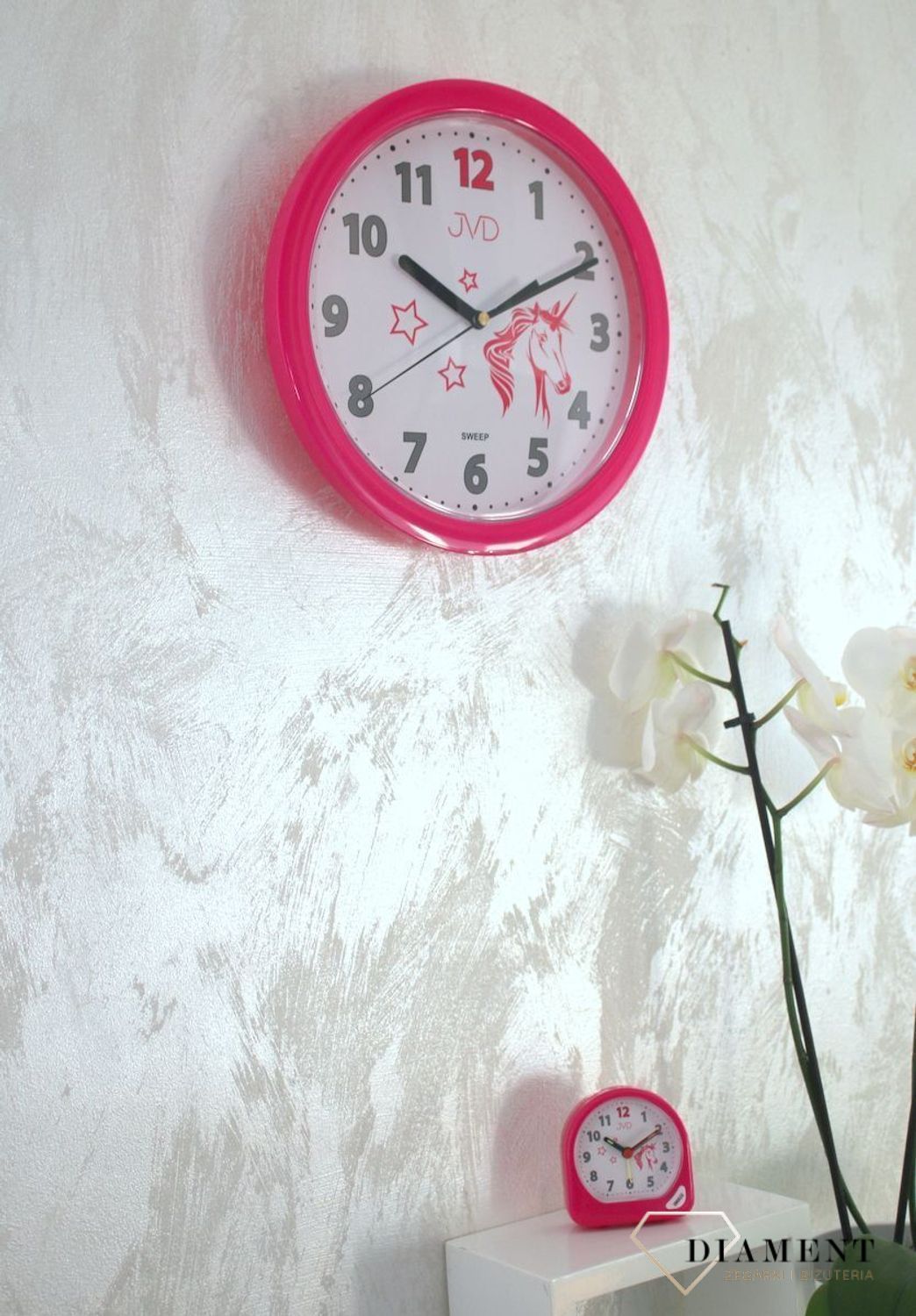 Budzik dla dziewczynki 'Różowy Jednorożec' drzemka JVD SR672.7.jpg