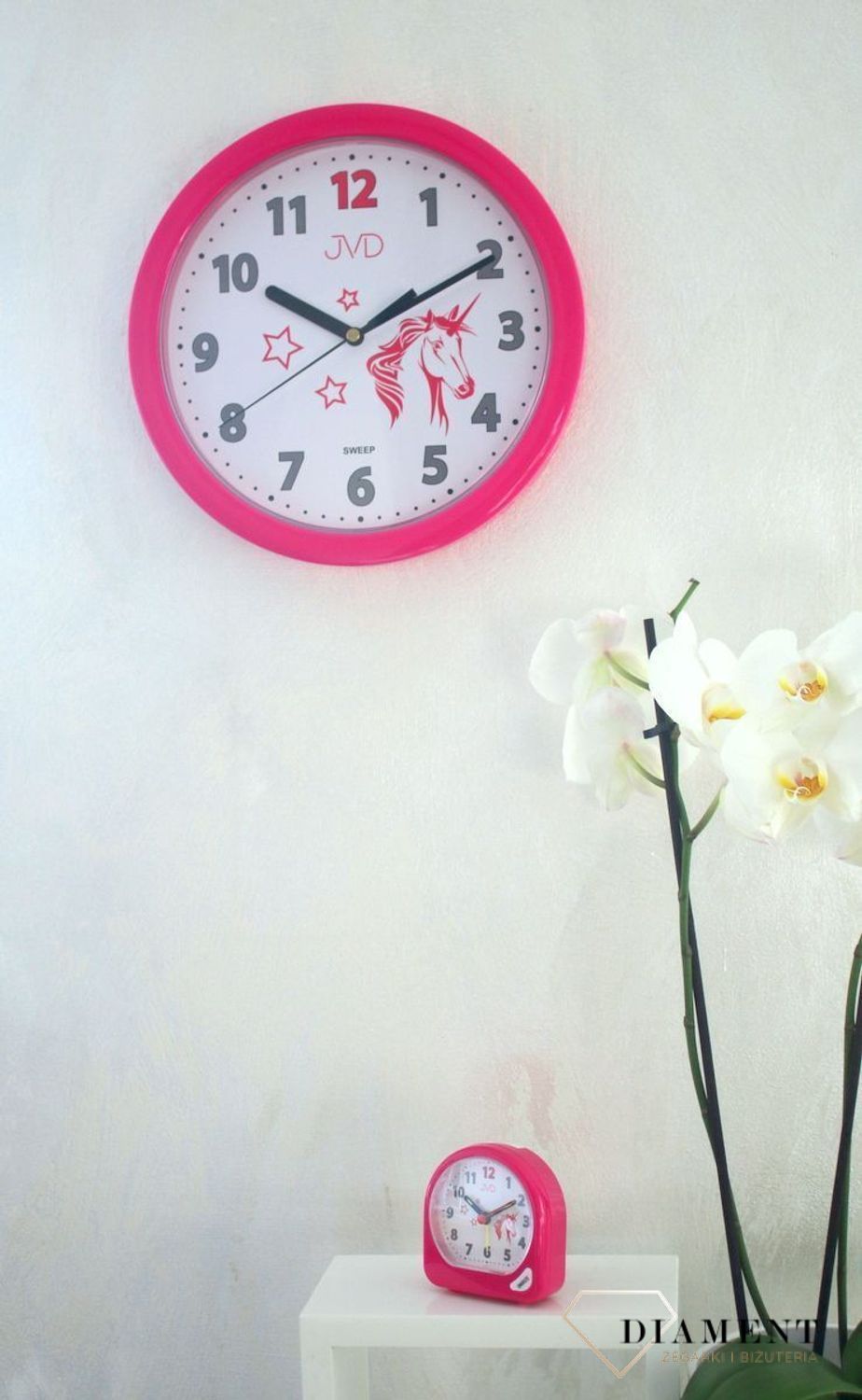 Budzik dla dziewczynki 'Różowy Jednorożec' drzemka JVD SR672.7.jpg