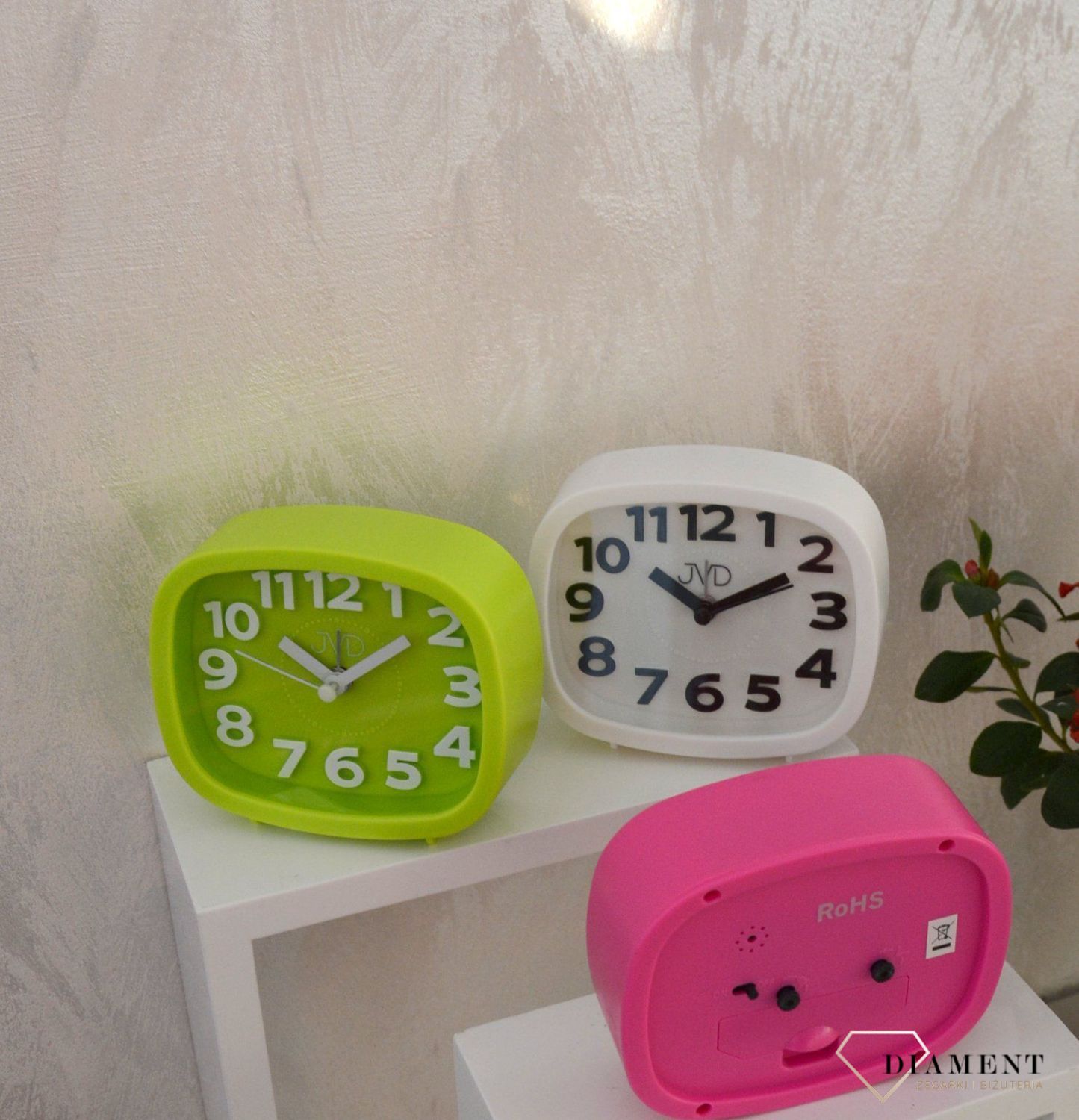 Budzik dla dzieci biały czeskiej marki JVD SRP037.2.jpg