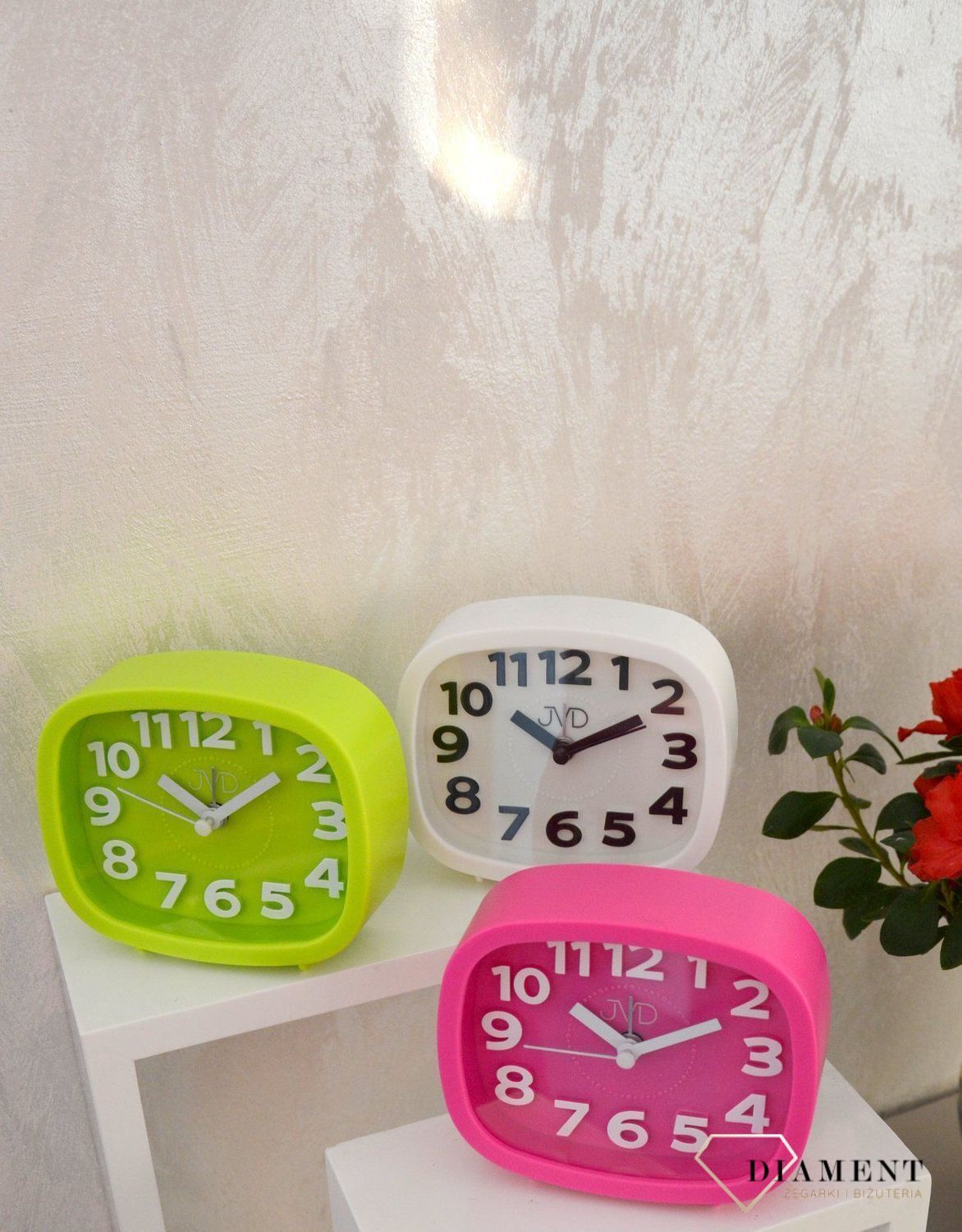 Budzik dla dzieci biały czeskiej marki JVD SRP037.2.jpg