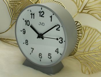 Budzik JVD SRP1006.1 – Okrągły, szary, alarm, drzemka szary.jpg