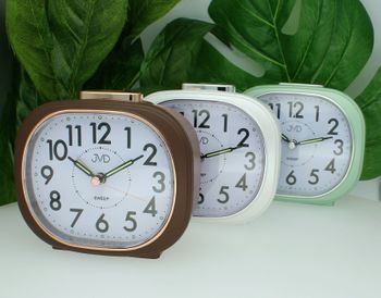 Budzik klasyczny duży JVD cichy mechanizm drzemka SRP2010.1 brązowy. Budzik klasyczny JVD. Klasyczny budzik brązowy. Budzik kwadratowy z cichym mechanizmem. Duży budzik z drzemką.3.jpg