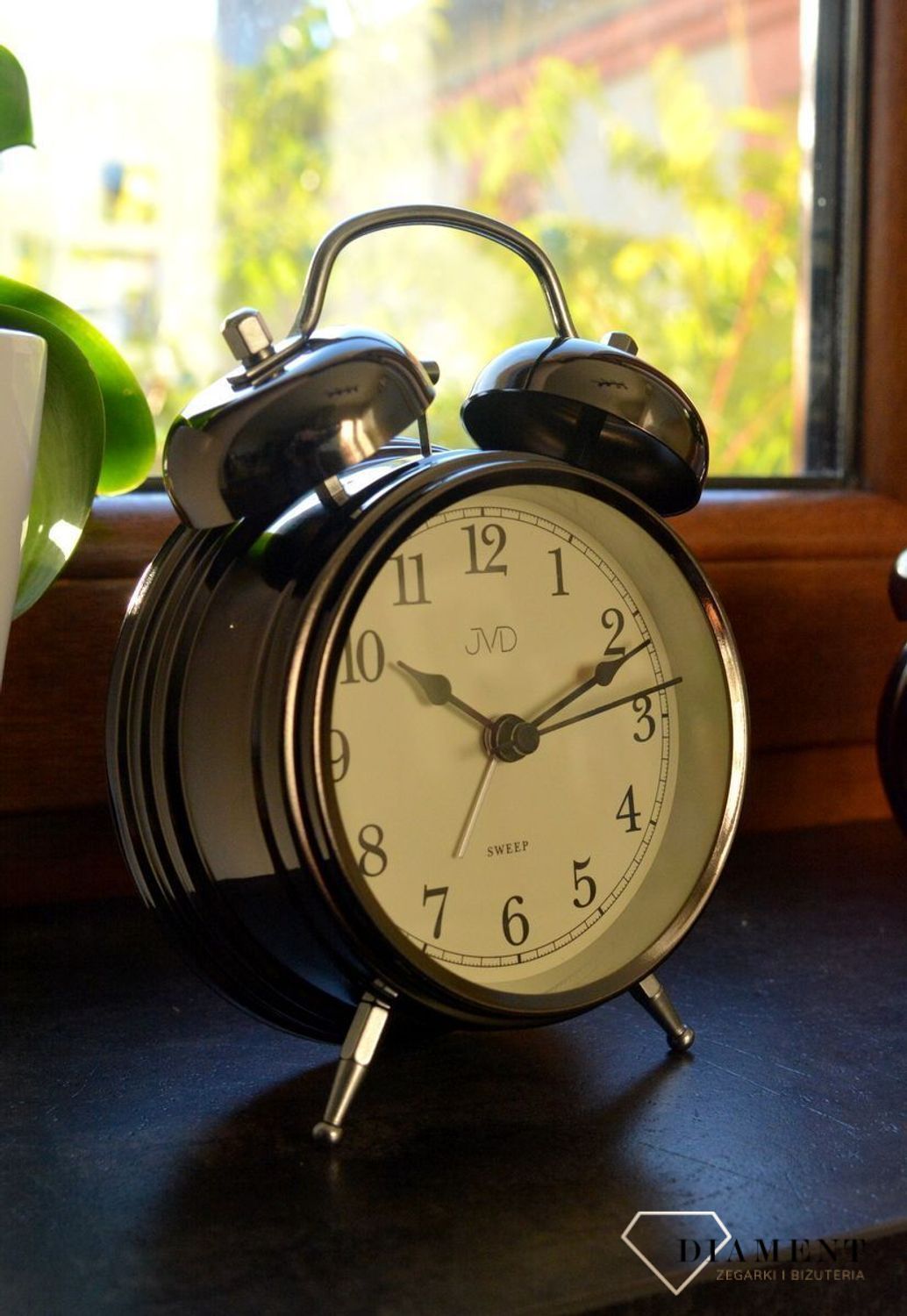 Budzik retro JVD srebrny na baterię nietykający SRP2215.4vv.jpg