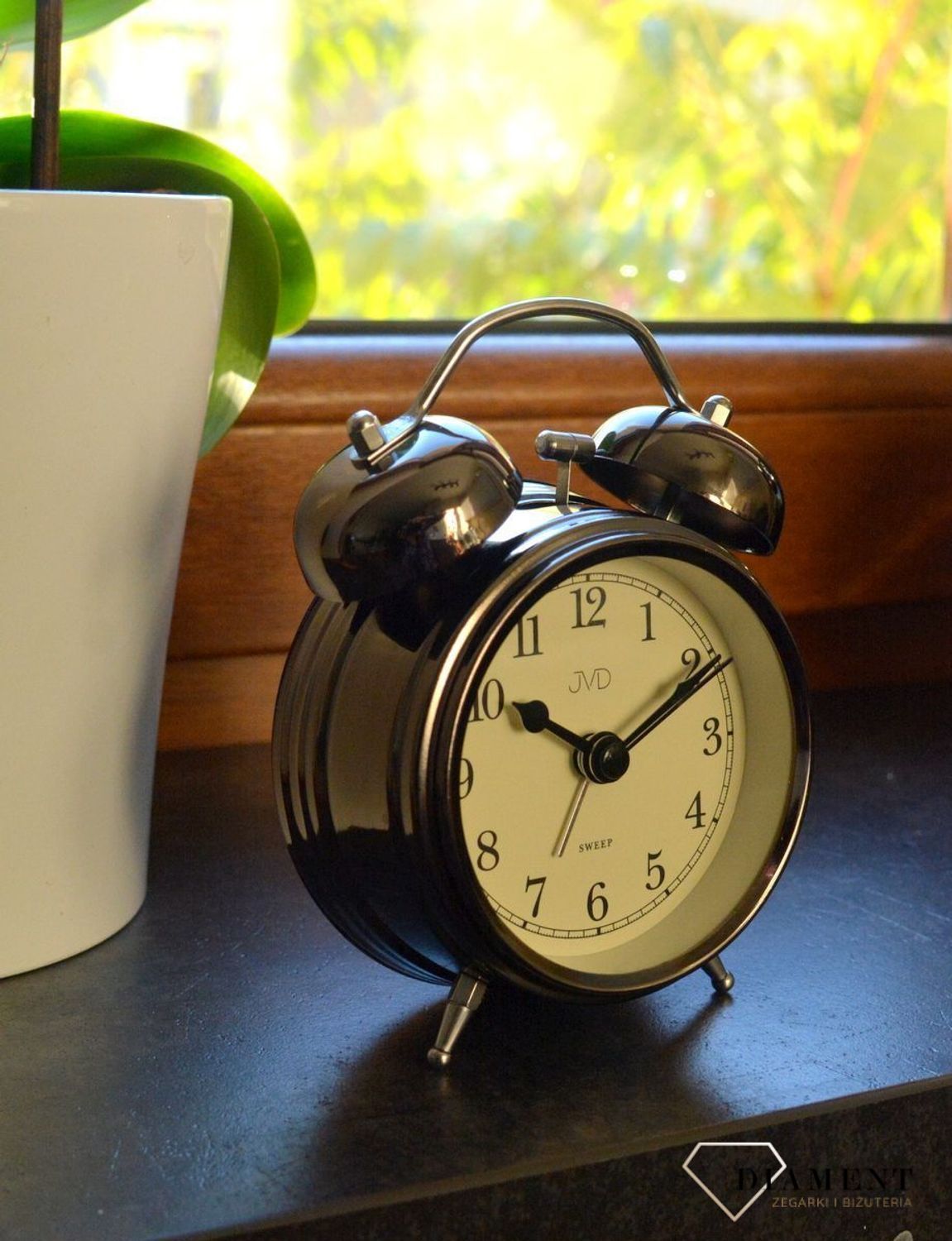 Budzik retro JVD srebrny na baterię nietykający SRP2215.4vv.jpg