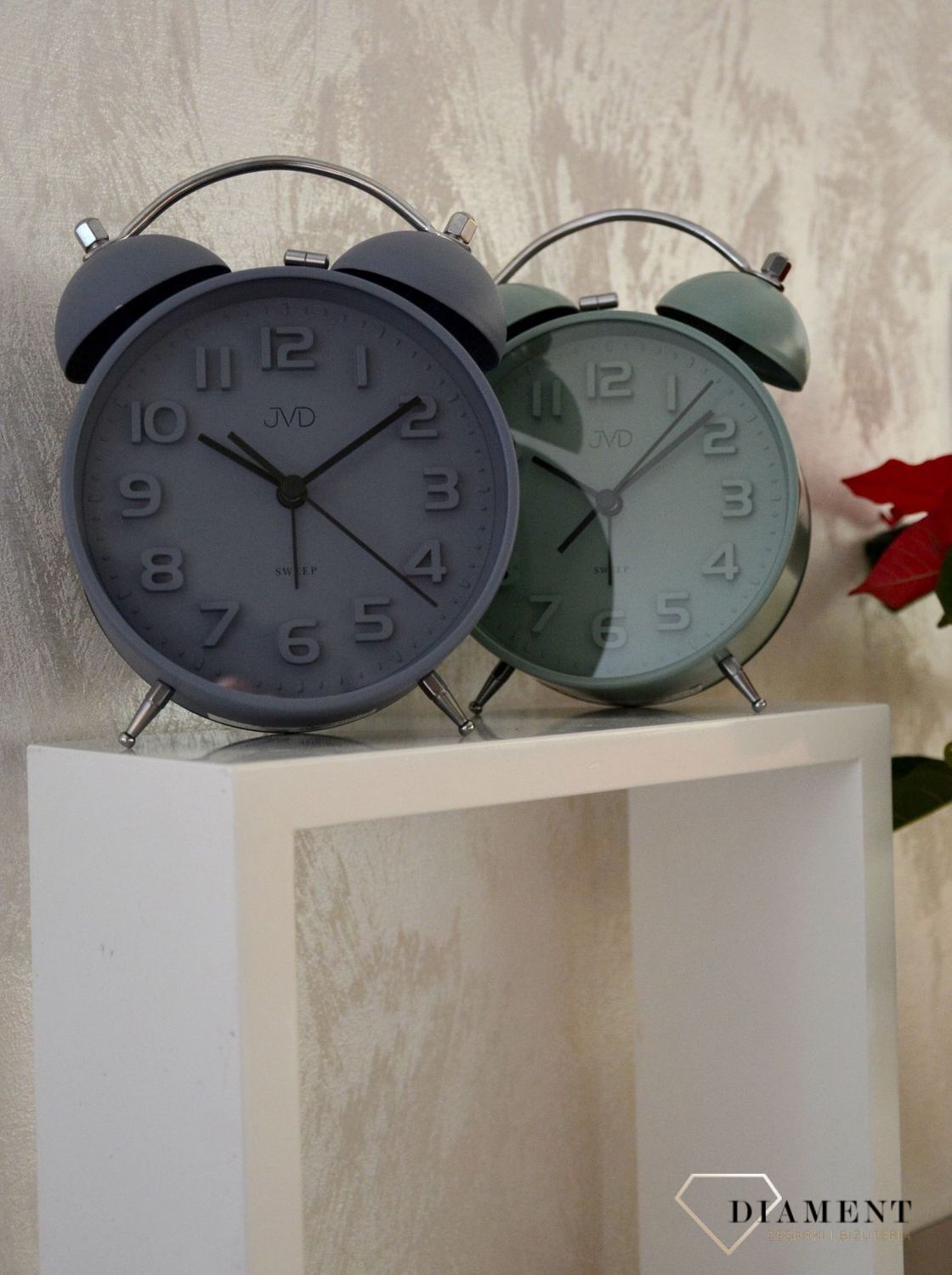 Budzik retro czeskiej marki JVD SRP2216.1 dzwonienie mechaniczne  (2).jpg