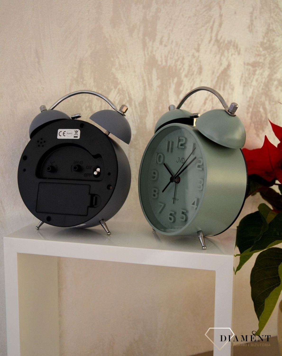 Budzik retro czeskiej marki JVD SRP2216.1 dzwonienie mechaniczne  (2).jpg