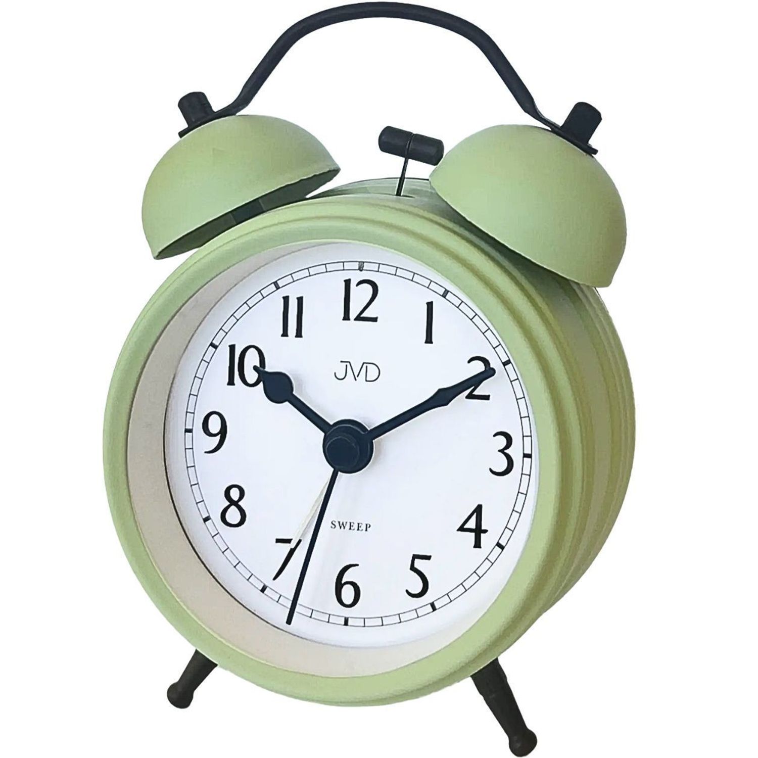 Budzik analogowy retro JVD SRP2218.1 – metalowy, zielony z mechanicznym dzwonkiem JVD.jpg