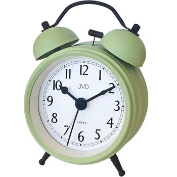 Budzik analogowy retro JVD SRP2218.1 – metalowy, zielony z mechanicznym dzwonkiem JVD.jpg