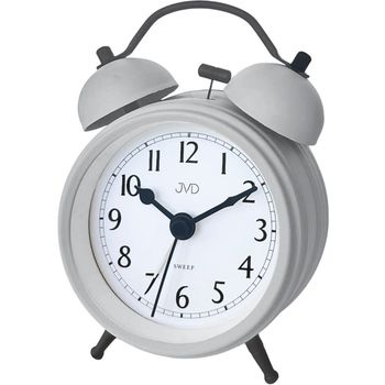 Budzik analogowy retro JVD SRP2218.3 – metalowy, szary z mechanicznym dzwonkiem retro.jpg