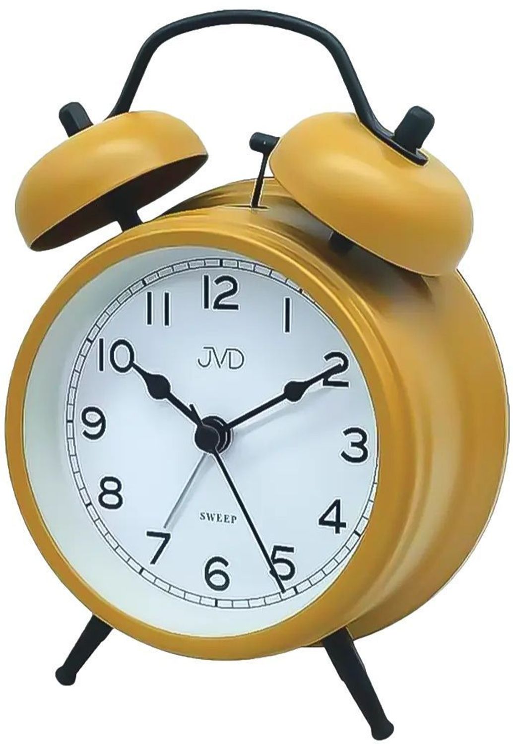 Żółty budzik analogowy JVD DIA-SRP2219.2 - metalowa obudowa i podświetlenie żółty.jpg