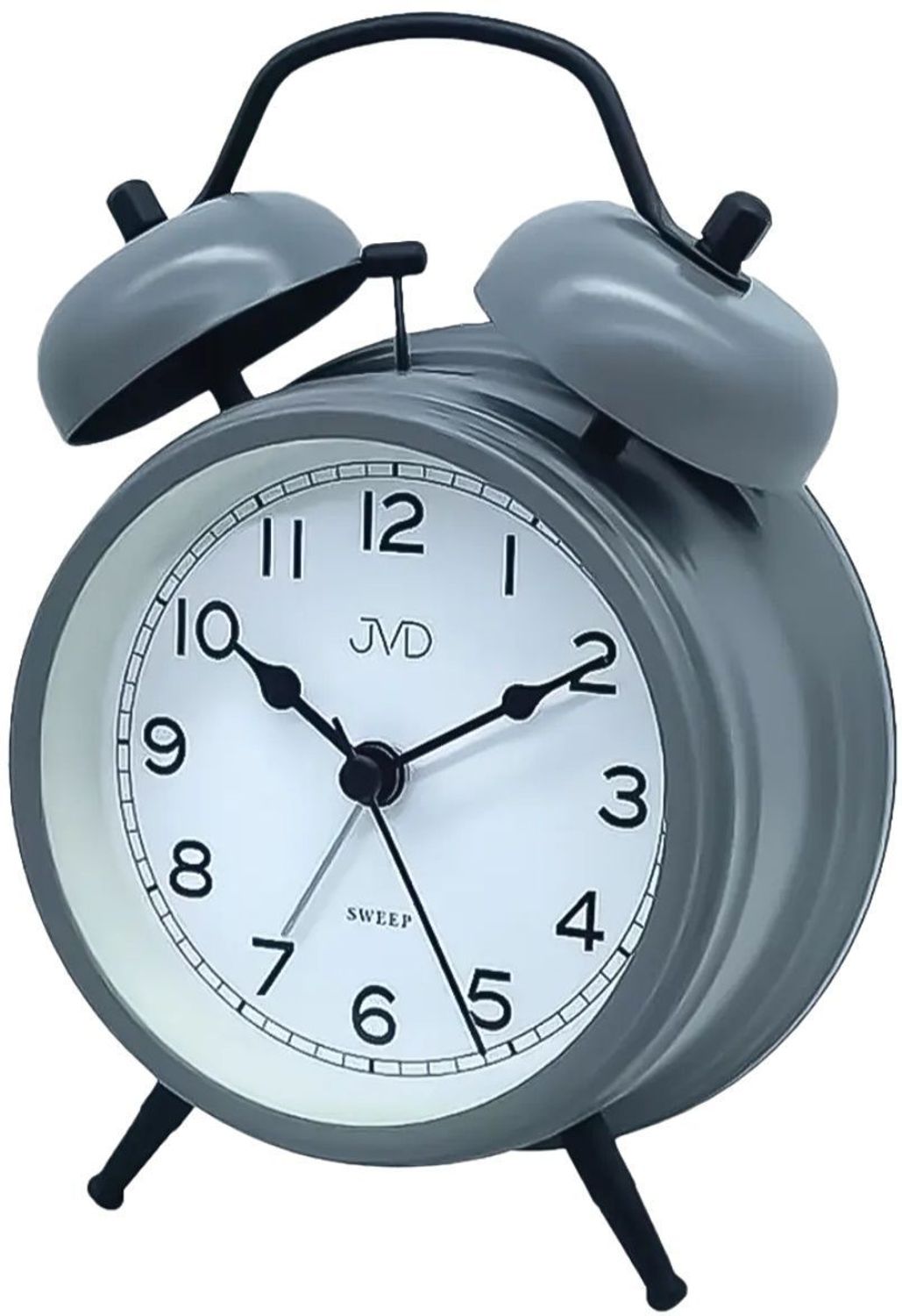 Szary budzik analogowy JVD DIA-SRP2219.3 – metalowa obudowa, mechaniczny alarm jvd  ....jpg