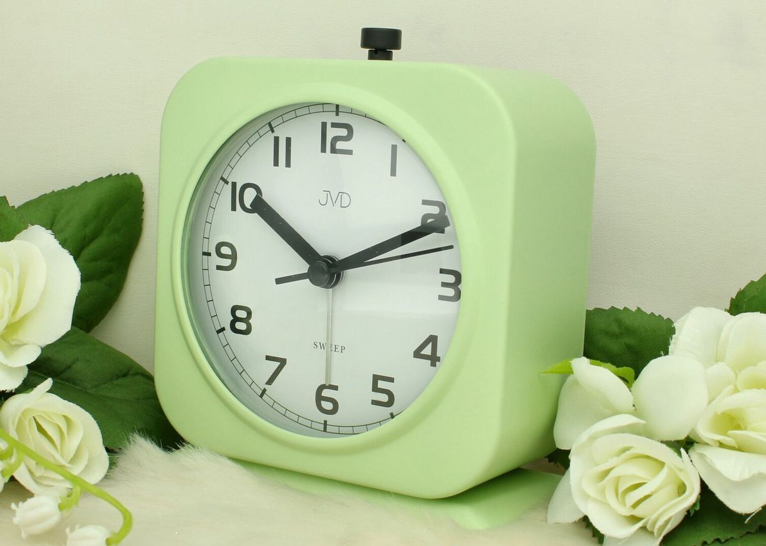 Budzik JVD analogowy zielony DIA-SRP2220.3 – metalowy z mechanicznym dzwonieniem.jpg